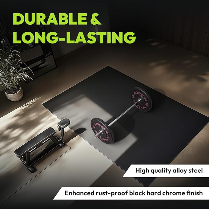 Olympic Barbell 4 ft/5 ft/6 ft/6.5ft/7 ft, 2 Inch Straight Womens Bars, Weight Bar for Strength Training, Weightlifting, Squat, Hip Thrust, Bench Press, Deadlift, 500 lb - 1000 lb Capacity