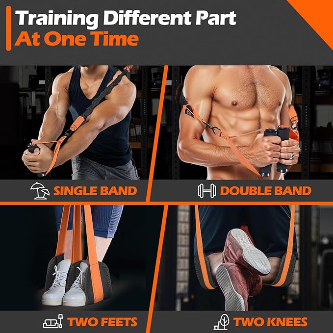 Pull up Assistance Bands, 4 Pull Up Bands 300lbs, Heavy Duty Pull Up Assist Workout Bands for Home Gym Strength Training with Two Footrest, Compatible with Any Pull Up Bars