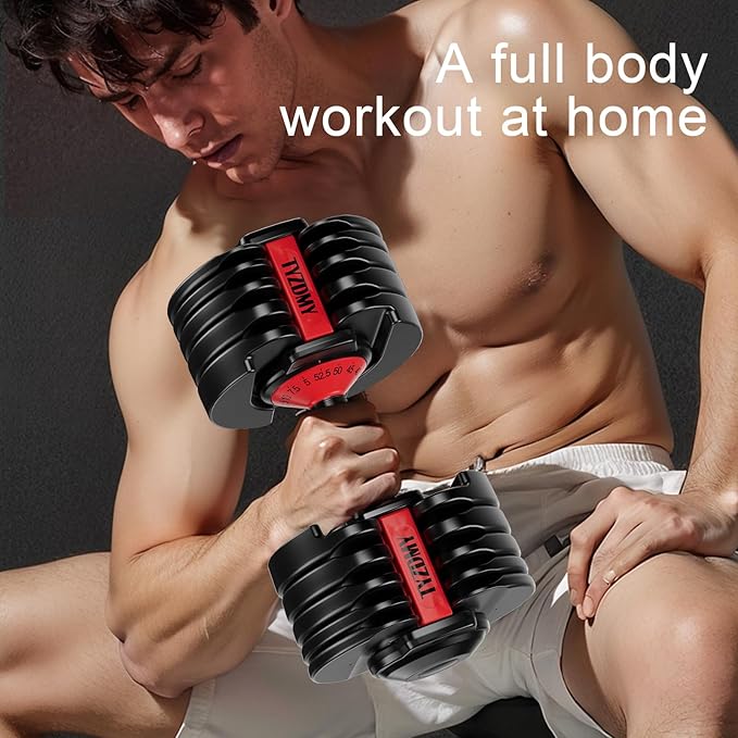 Adjustable Dumbbells Set of 2,Free Weights Dumbbells Set,Adjustable Dumbbell Set,52.5 lbs pair 105 lbs,15 in 1,for Men/Women Gym Equipment for Home Strength Training Equipment