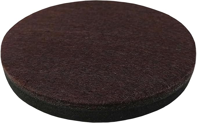 Super Sliders 3-1/2" Medium Round Reusable Felt Furniture Sliders for Hard Surfaces, Anti-Slip Protective Furniture Moving Pads for Beds, Sofas, Dressers, Set of 4, Brown