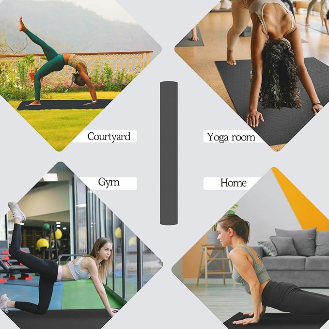 VTORY Extra Large Yoga Mat Thick Exercise Mat for Men and Women, Non-Slip, Durable Workout Mat for Home Workout, Yoga, Pilates, Stretching