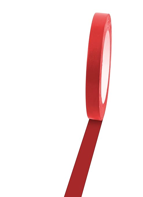 Champion Sports Vinyl Tape, 1/2” Wide x 36 yards Long, Red - Durable Floor Marking Tape - Schools, Gyms, Restaurants