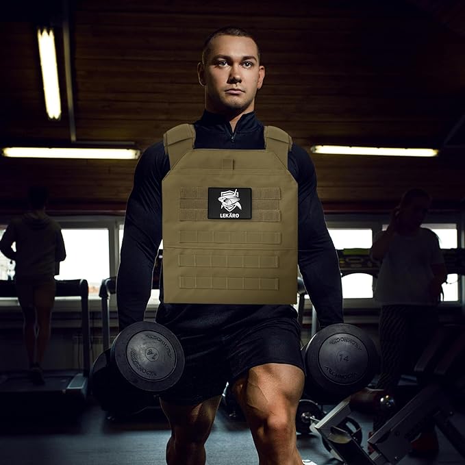 Adjustable Weighted Vest for Men Women – Tactical Vest for Rucking, HIIT & CrossFit, Fits 10x12 Plates, 600D Breathable Weight Vest & Exercise Vest for Strength Training, Weights Not Included