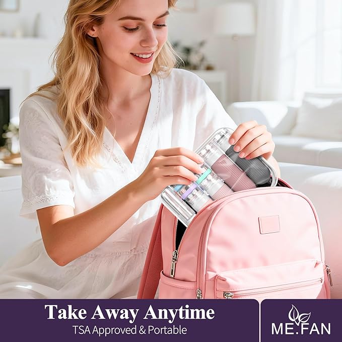 ME.FAN 18 Pack Travel Bottles for Toiletries, TSA Approved Silicone Portable Size Bottle, Refillable Cosmetic Container Kits for Conditioner, Shampoo, Lotion,Face Cream - Pink