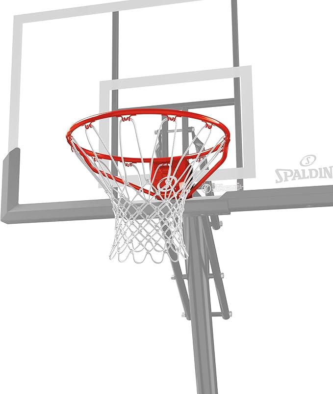 Spalding Regulation Size 18" Steel Basketball Rim with Net Included | Choose from Fixed or Breakaway | Replacement Rim for Indoor or Outdoor Hoop