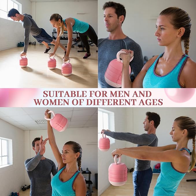 Adjustable Water Filled Kettlebell 5/8/13/17/22 lb Water Filled Kettlebells Weights Set for Home Gym, Kettle Bell Sets for Women at Home and Cross-training Exercise(Pink)