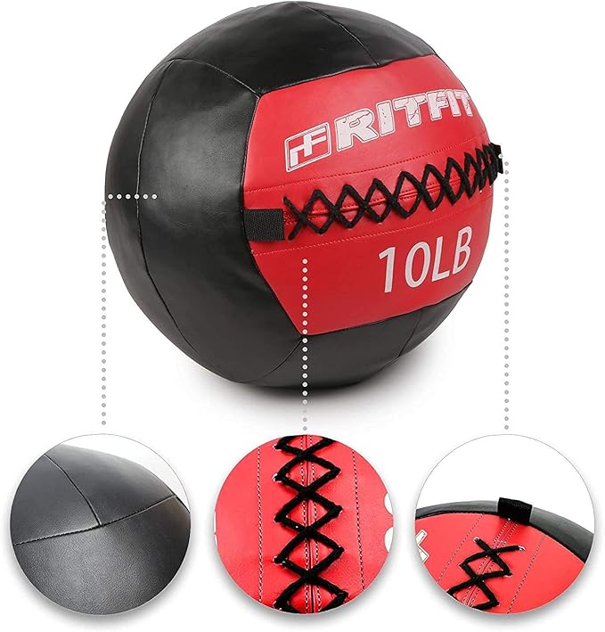 RitFit Soft Medicine Ball/Wall Ball for Strength and Conditioning Workouts, Core Training
