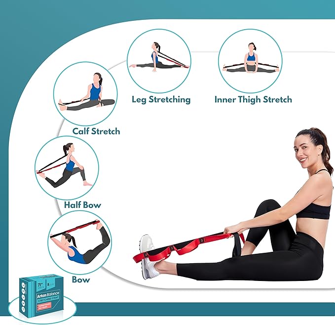 Artan Balance Stretching Straps for Flexibility, Balance, and Leg Stretching – Multiple Styles for Yoga, Ballet, Dance, Gymnastics & Physical Therapy