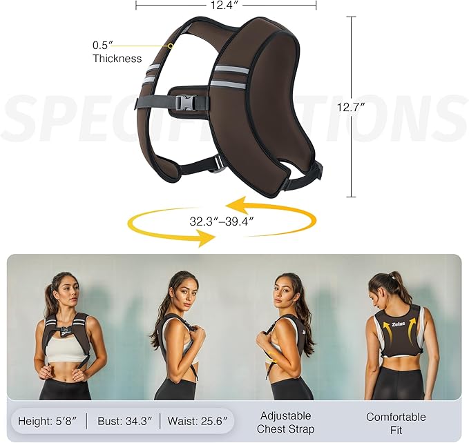 ZELUS Weighted Vest, Washable Z-Fit Soft Iron Weighted Vest for Women and Men, 5/10/15 lb Weight Vest with Reflective Strips & Adjustable Straps, Ultra Thin Weight Vest for Gym Strength Training