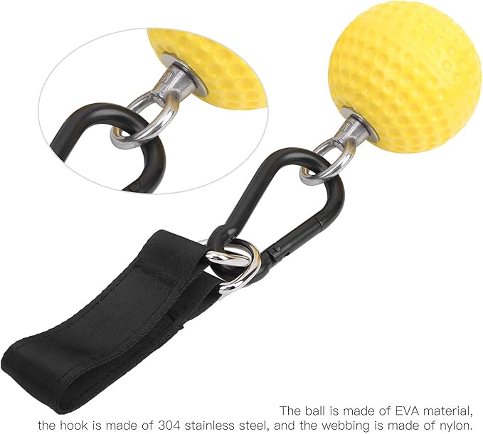 Pull Up Ball Grip, Non Slip Rock Climbing Holds with Nylon Webbing, Pull Up Grips Ball for Strength Training Attachment, Kettlebell, Barbell Home Gym Workout