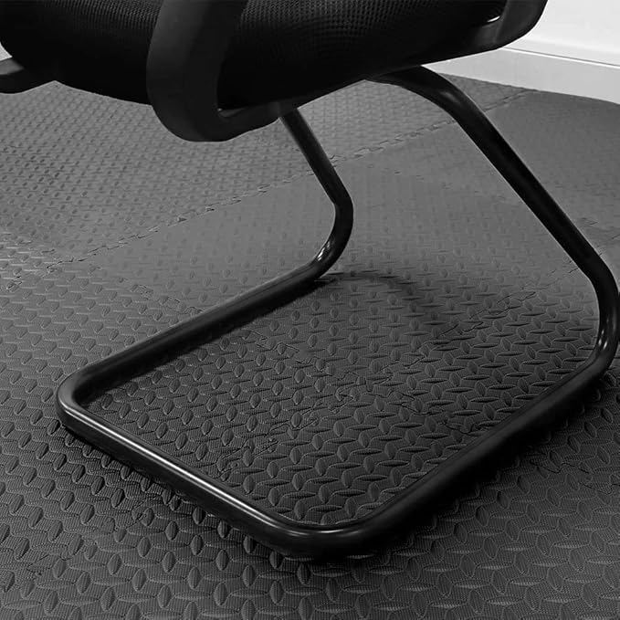 Walsai Exercise Mats Puzzle Foam Mats Gym Flooring Mat Cover 20 SQ.FT Interlocking Foam Mats with EVA Foam Floor Tiles for Home Gym Equipment Workouts Black