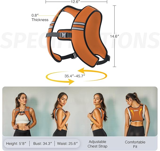ZELUS Weighted Vest, Washable Z-Fit Soft Iron Weighted Vest for Women and Men, 5/10/15 lb Weight Vest with Reflective Strips & Adjustable Straps, Ultra Thin Weight Vest for Gym Strength Training