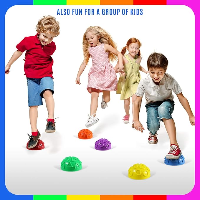Yes4All Hedgehog Balance Pods for Exercise, Core Body Balancing, Balance Pods for Youth & Adults with Hand Pump - Set of 5
