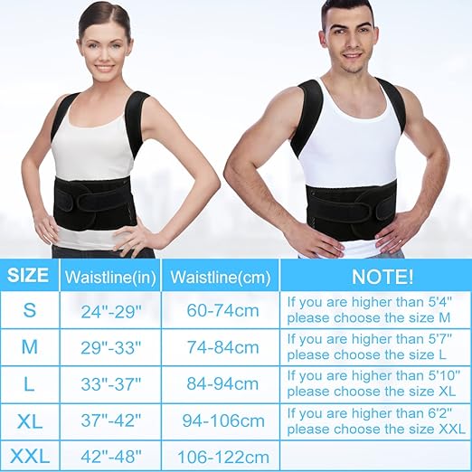 PAZAPO Posture Corrector for Men&Women - Back Brace for Lumbar Support and Upright - Breathable Back Straightener Back Corrector(Small(24-29 Inches))