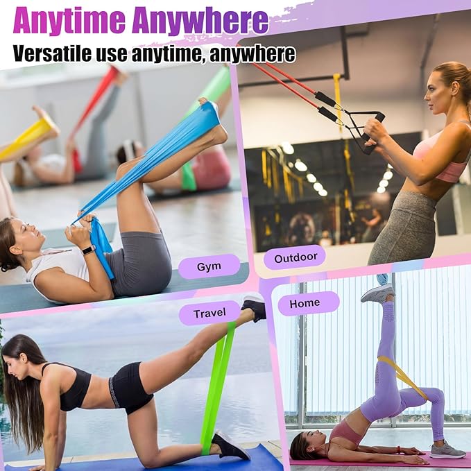 Duraaamo Resistance Bands Set, Long and Fabric Loop Bands for Working Out Exercise Stretching & Physical Therapy – Booty, Glute, Mini & Ankle for Home, Gym, Travel & Rehab