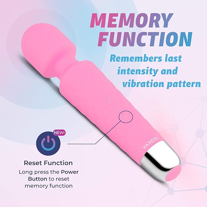 Yarosi Personal Wand Massage Glow in The Dark Vibrator Massager - Strongest Cordless Handheld Vibrating Power - Great Travel Gift - Perfect Vibrate on Neck Back Foot Hand Pains and Sports Injury