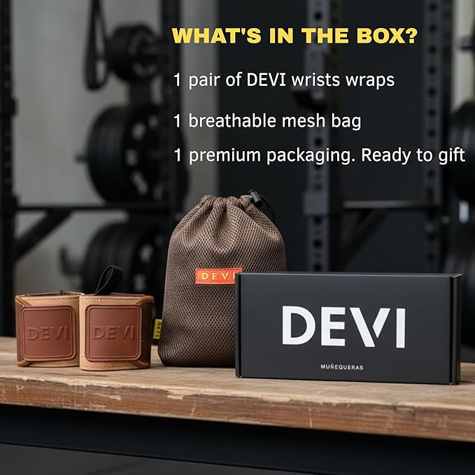 Wrist Wraps for Weightlifting 18" with Thumb Loop- Professional Quality, Best Wrist Support Wraps for Gym, Powerlifting Competition, Bodybuilding, Strength Training, Curls & Dips, Bench Press- Men and Women (Pair) DEVI