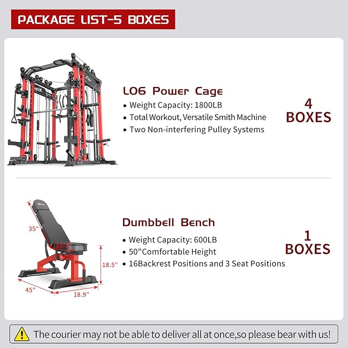 Multi-Purpose Squat Rack,Smith Machine Weight Rack Set with Cable Crossover System, Home Gym Power Racks, Power Racks and Packages