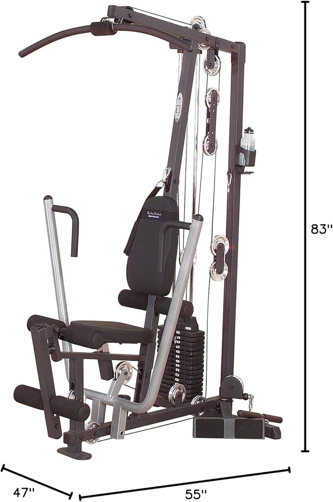 Body-Solid Powerline Adjustable Power Rack - 18-Level Strength Training Heavy-Duty Steel Frame with Safety Rods and Chin-Up Bar for Home Gym, Silver