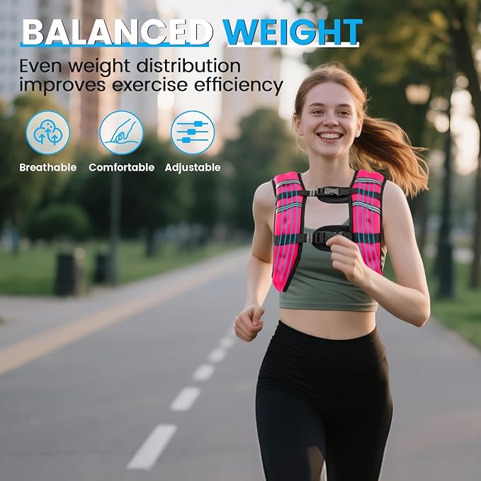 Weighted Vest, 6lb/8lb/12lb/16lb/20lb/30lb for Men, Women with Reflective Stripe, Weight Vests Adjustable for Workout, Strength Training, Running, Fitness, Muscle Building, Weight Loss clearance