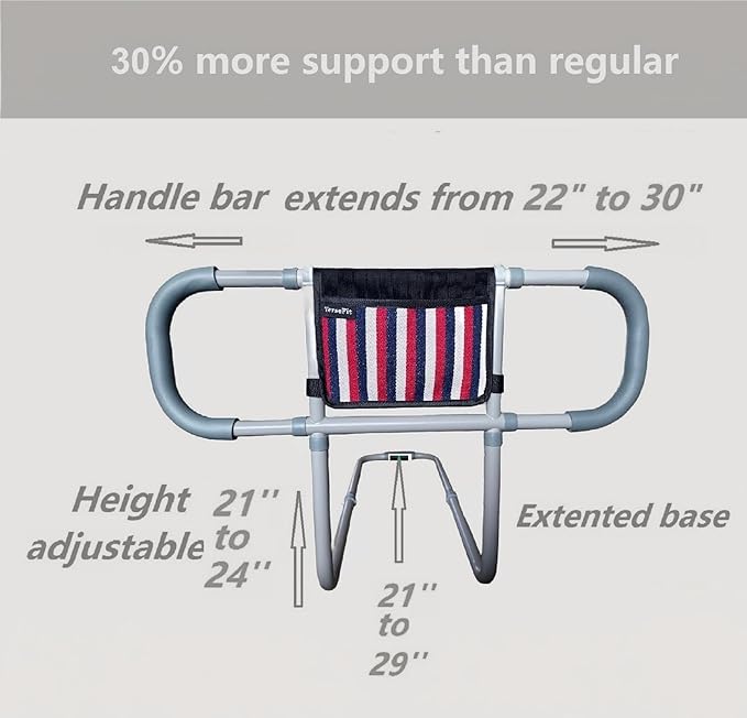 Bed Rails for Elderly Adults Safety; Extended Bed Cane for Seniors; Bedrails Stand Up Aid; Bedside HandRails Safety & Assisting Rails;Grab Bar Pull Up Assist for Bedroom; Height Adjustable