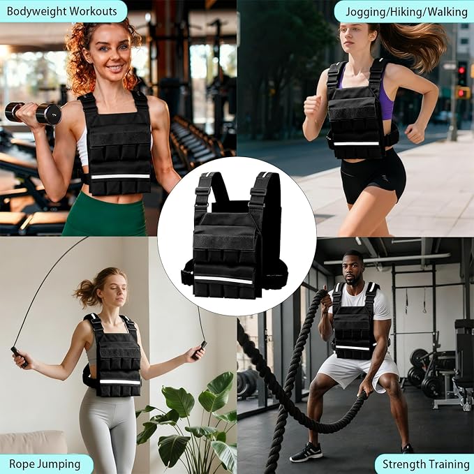SUNRISING Weight Vest for Men Women,Adjustable Weighted Vests Strength and Endurance Training Fitness Workouts Tactical Running(Excluding Lead Blocks)