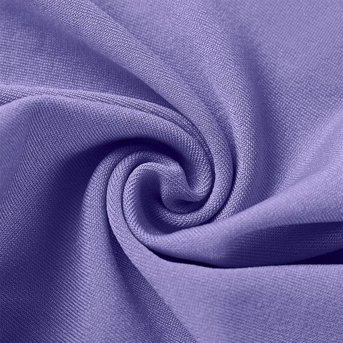 Lavender Chair Sashes 50 Pack, Spandex Chair Bands with Buckles for Wedding Party, Elastic Chairs Bows for Birthday Decoration