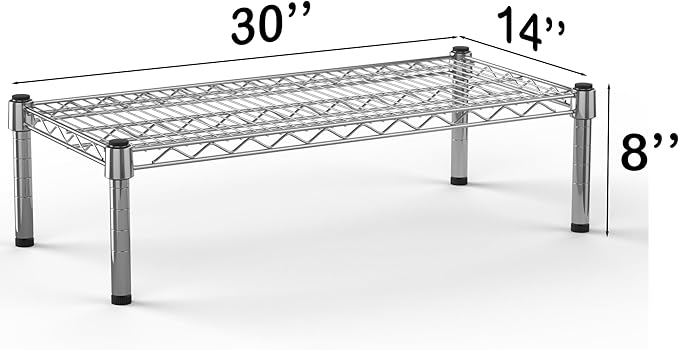 14''W x 30''L x 8''H Chrome Plated Wire Dunnage Rack | Off The Floor Storage