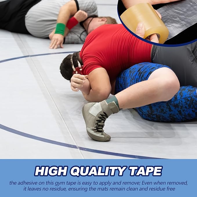 Pangda 12 Pcs Wrestling Mat Tape 3 or 4 Inch Heavy Duty 7 Mil PVC Carpet Tape for Wrestling Grappling Exercise Mats Seaming Cover Gym Floor Carpet Seam