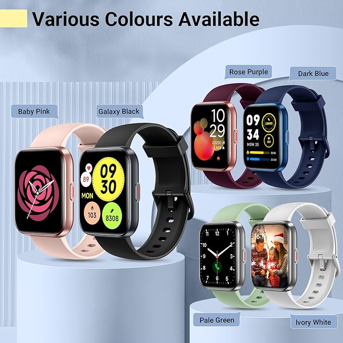 Smartwatch for Women/Men, Compatible with Android & iPhone, 1.8'' Fitness Tracker Watch with Alexa, Call & Notification Alerts, Heart Rate & Sleep Monitor, 120 Sports Modes, Waterproof Smart Watch