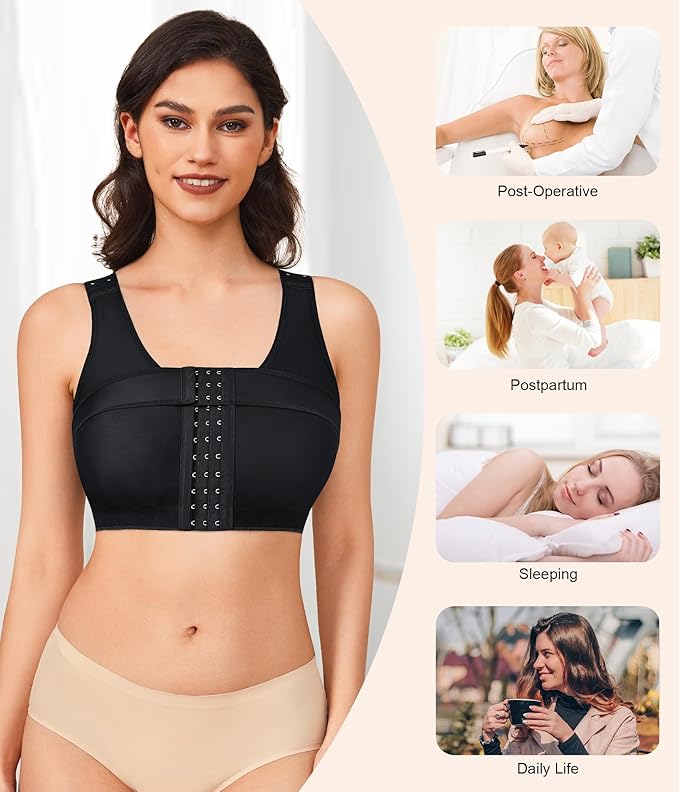 BRABIC Womens' Front Closure Post-Surgery Posture Corrector Bra Shaper Tops with Breast Support Band
