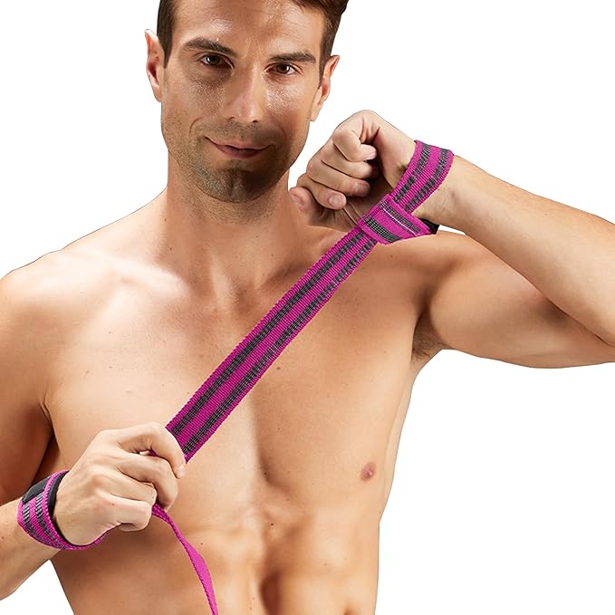 Special Essentials 2 Pack of Wrist Straps for Weightlifting - Two-Sided Anti Slip Silicone Grip & Padded Neoprene - Durable Gym Lifting Straps for Men and Women for Bodybuilding & Powerlifting