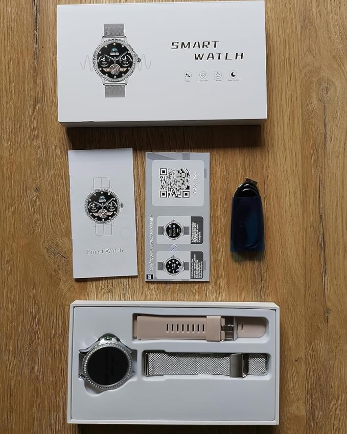 Smart Watches for Women, 1.3”HD Fitness Tracker with Blood Pressure/Heart Rate Monitor, Bluetooth 5.2 Make Calls Smart Watch for Android/iOS Phones, IP68 Waterproof Fitness Watch for Women