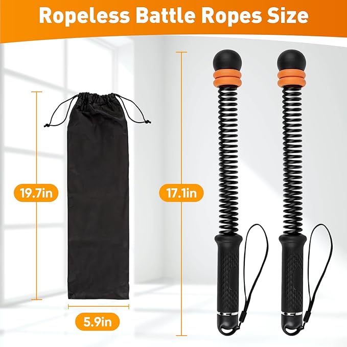 Adjustable counter weight Cordless Battle Ropes,Heavy Duty Portable Ropeless Battle Ropes for Home Gym,Workout Exercise Rope for Strength Building, HIIT and Low-Impact Aerobic Training for Men & Women