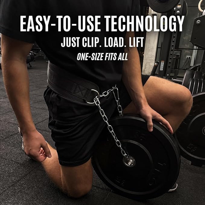Katamu Dip Belt with Chain for Weightlifting – 440lbs Weight Capacity Premium Leather Weightlifting Belt for Pull Ups, Dips & Squats, Ergonomic Back Support, Heavy Duty for Men & Women