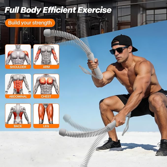 Ropeless Battle Ropes — 1.76LB Weighted 2 Pack Portable Cordless Battle Ropes with Training Gloves for Home Gym HIIT Cardio, Quiet Training Equipment for Apartments, Men & Women (Grey)