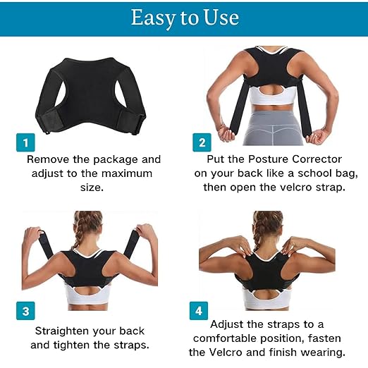 Back Brace Posture Corrector, Breathable Posture Corrector for Women, Comfortable Back Brace for Women, Relief for Upper and Lower Lumbar, Neck, Shoulder Pain