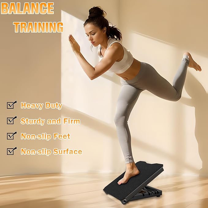 Naitesen Steel Slant Board Calf Stretcher for Squat 600lbs Weight Capacity Adjustable Incline Balance Board for Relieving Plantar Fasciitis Achilles Tendonitis Muscle Injuries Home Gym or Commercial