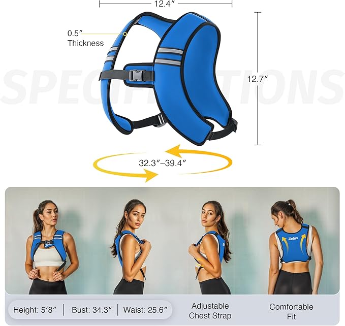 ZELUS Weighted Vest, Washable Z-Fit Soft Iron Weighted Vest for Women and Men, 5/10/15 lb Weight Vest with Reflective Strips & Adjustable Straps, Ultra Thin Weight Vest for Gym Strength Training