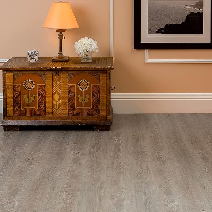 Vinyl Peel and Stick Floor Tile, Self-Adhesive Wood Plank, 10-Pack (15 Square Feet) - 6 Inch Width, 36 Inch Length, 1.2mm - Light Grey Oak - Easy DIY Nexus Planks for Any Room by Achim Home Decor