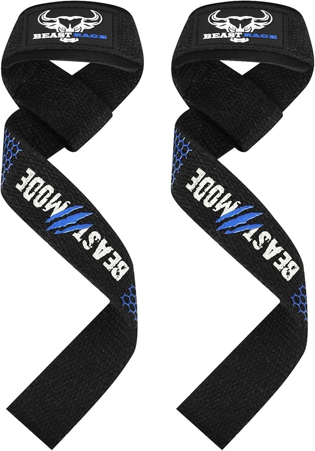 BEAST RAGE Lifting Wrist Straps for Weightlifting, Straps Gym Grip Power Workouts Lifting Straps Padded Cotton Men Women Wrap Lift, Deadlift Bodybuilding Weight Lifting Exercise Straps