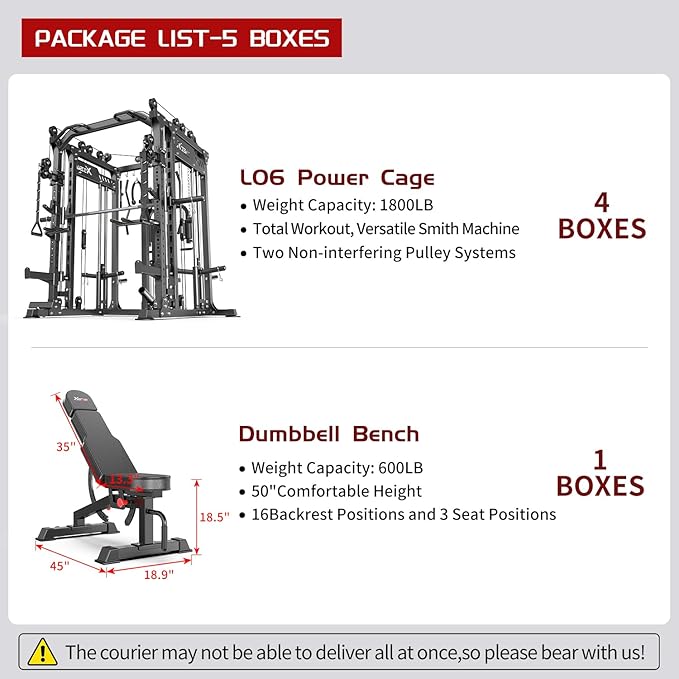 Multi-Purpose Squat Rack,Smith Machine Weight Rack Set with Cable Crossover System, Home Gym Power Racks, Power Racks and Packages