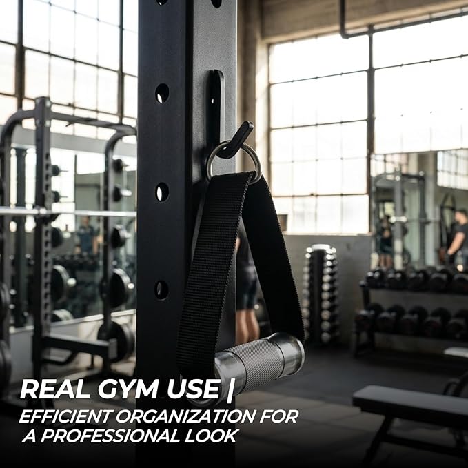 Squat Rack Hooks for 5/8" & 1" Holes, Stainless Steel Storage Hangers with Spacer, Rack Organizer for Cable Attachments, Resistance Bands & Gym Accessories