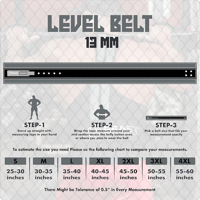 Beast Power Gear Weight Lifting Belt Lever Buckle 10MM 13MM Thick & 4 Inches Free Strap Weightlifting, Powerlifting, Deadlifts, Squats Men Women