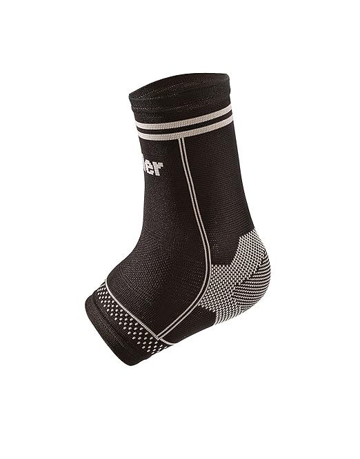 MUELLER Sports Medicine 4-Way Stretch Ankle Support Sleeve, Ankle Pain Relief Support for Men and Women, Ideal for Sprains, Strains, Arthritis, Black, Large/X-Large