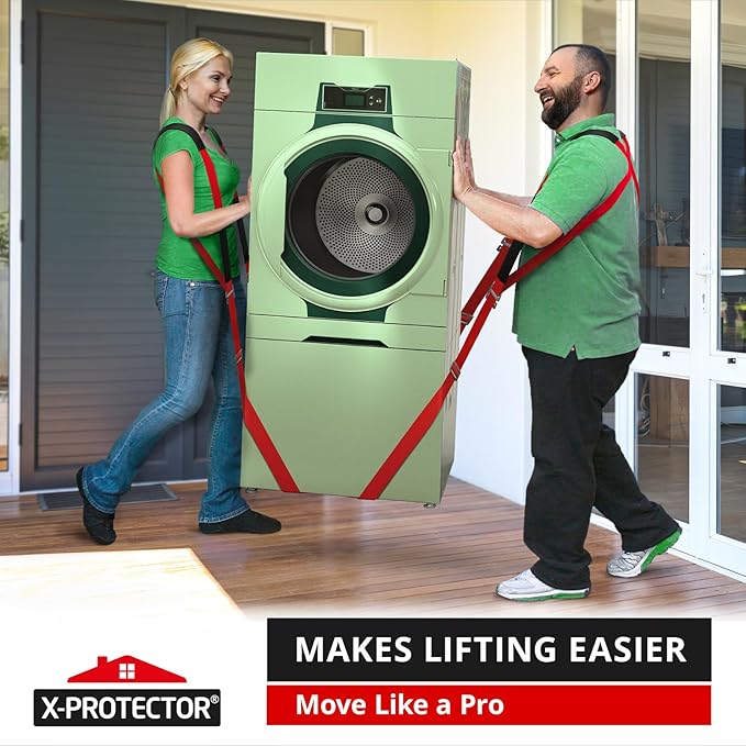 X-Protector Moving Straps - 2 Pairs - Lifting Straps for 2 Movers - Furniture Moving Straps to Move Furniture Easily and Safely - Perfect for Lifting and Moving Equipment, Appliances, Heavy Objects!