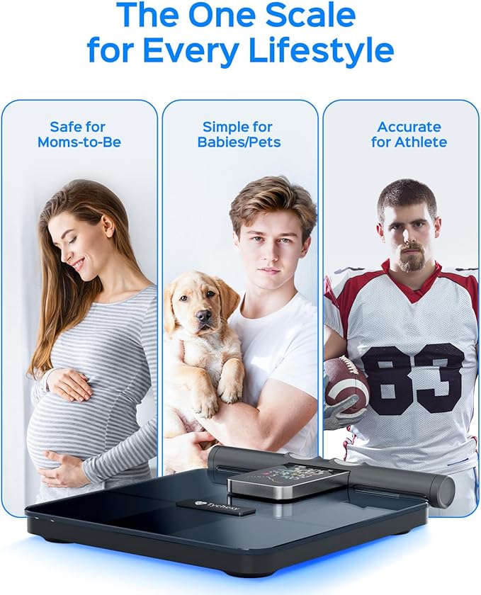 8-Electrode Body Pod Scale, Dual-Frequency Smart Scale for BMI & Bone Density, Professional Body Composition Analyzer with Segmented Analysis with Offline-Mode, FSA&HSA Eligible