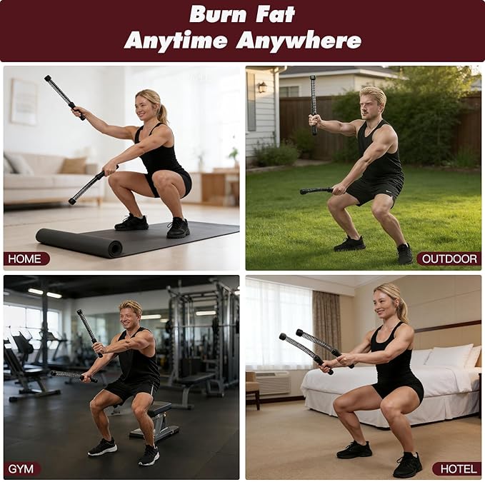 CYFIE Heavy Duty Ropeless Battle Ropes for Home Gym, Cordless Battle Ropes Weighted Workout Rope for HIIT, Strength Building & Low-Impact Aerobic Exercise, Portable Fitness Equipment for Men & Women