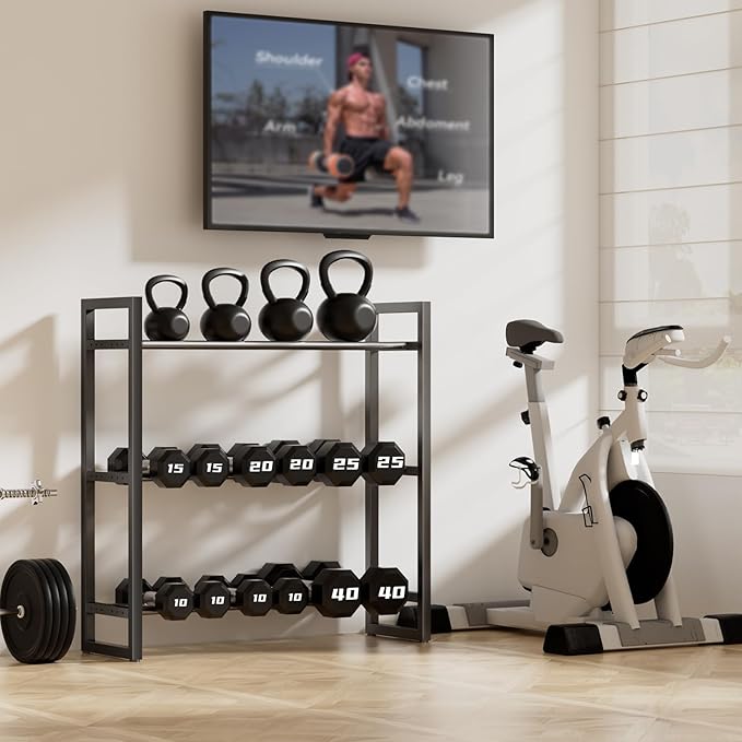 1100 lb | 4 Tier,390 lb | 3 Tier Dumbbell Rack, Weight Rack for Home Gym