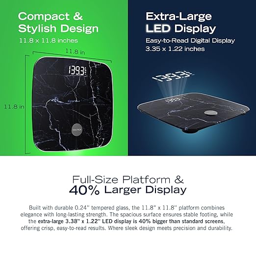 Nautica Body Tracker Digital Bathroom Scale, Bluetooth-Enabled Smart Scale with BMI, Body Fat, Muscle Mass Tracking & More, Syncs with Smartphone App for Body Composition Tracking, 440 Lbs.